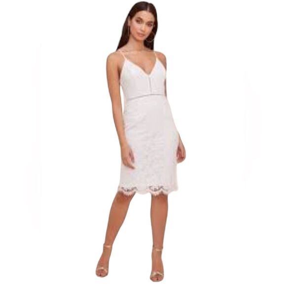 ASTR The Label White Lace Lattice Midi Dress  - Medium / M - Picture 2 of 11